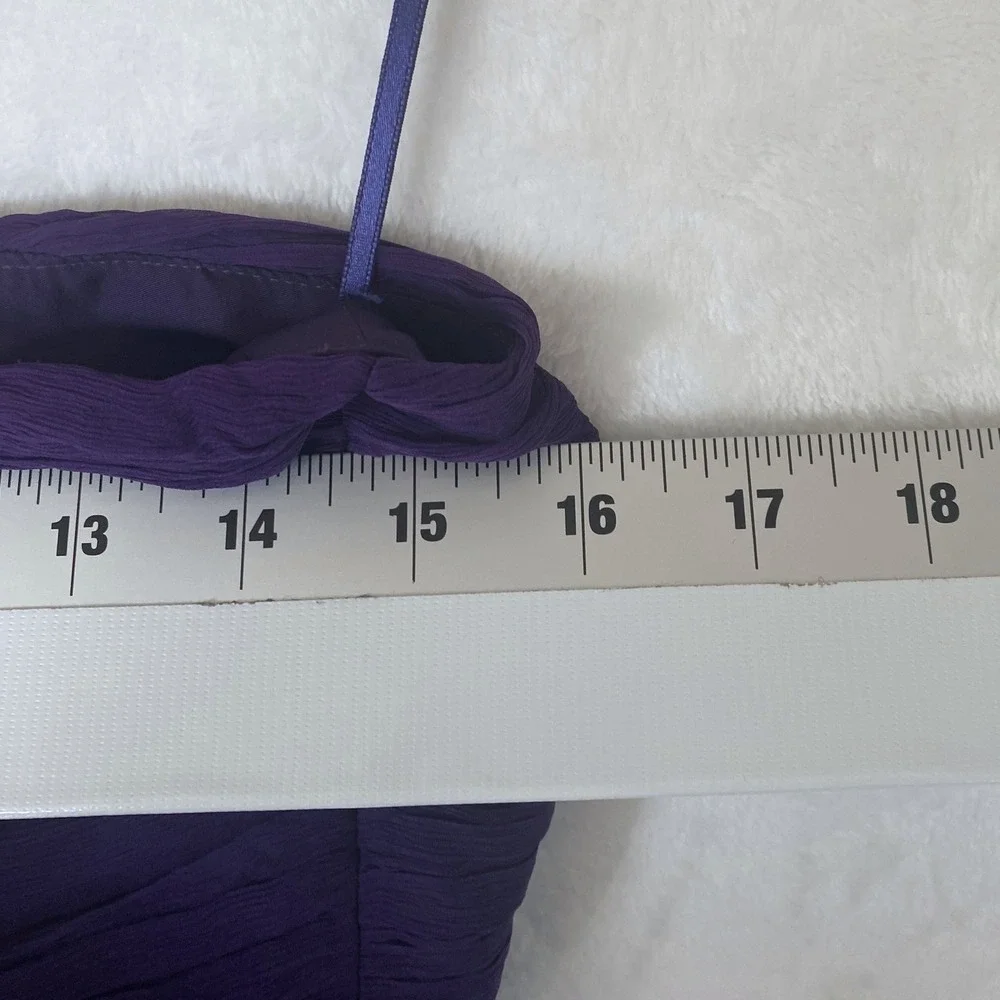 J. Crew Purple‎ One Shoulder Ruched Chiffon Dress Size 8 Wedding Holiday Party